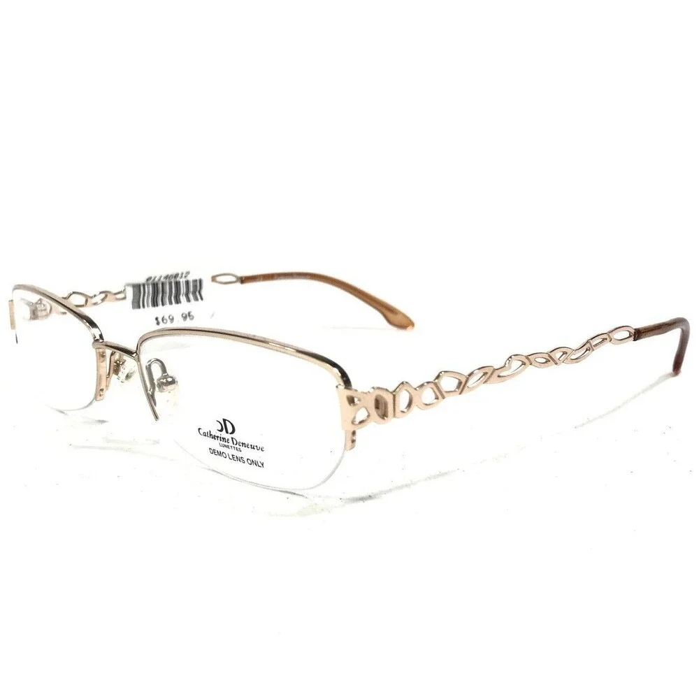 Catherine Deneuve CD-246 GLD Eyeglasses Frames Gold Oval Half Rim 52-17-140